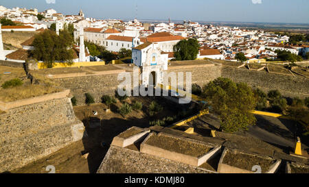 Il Gate Equina, Castello di Elvas, Alentejo, Portogallo Foto Stock