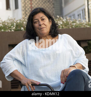 L'autrice spagnola Almudena Grandes posa durante la presentazione del suo ultimo romanzo "Los pacientes del Doctor Garcia" (lett. Pazienti del dottor Garcia), a Madrid, in Spagna, 13 settembre 2017. Con: Almudena Grandes dove: Madrid, Spagna quando: 13 set 2017 credito: Oscar Gonzalez/WENN.com Foto Stock