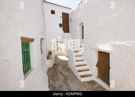 Salares vicino a Torrox e Competa, Andalusia, Spagna. Case bianche costruito dai mori compongono i graziosi villaggi bianchi vicino alla Costa del Sol Foto Stock