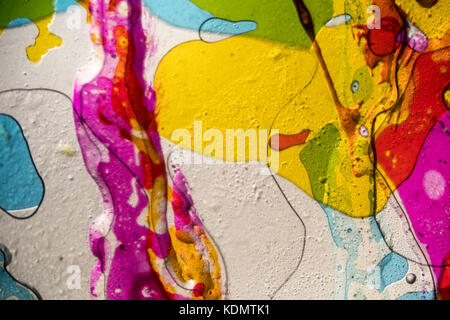 Olio di proiezione ruota abstracts Foto Stock