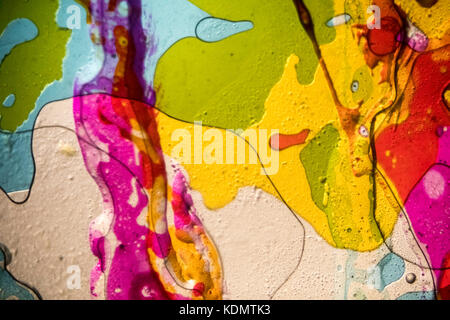 Olio di proiezione ruota abstracts Foto Stock