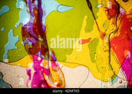 Olio di proiezione ruota abstracts Foto Stock