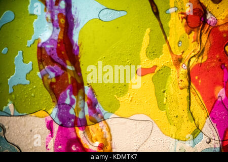 Olio di proiezione ruota abstracts Foto Stock