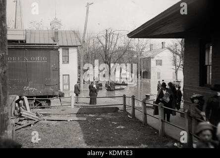 Cincinnati, Ohio durante la grande alluvione del 1913 Foto Stock