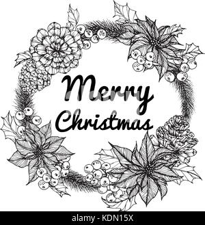 Ghirlanda di Natale allegro'Day. Illustrazione Vettoriale