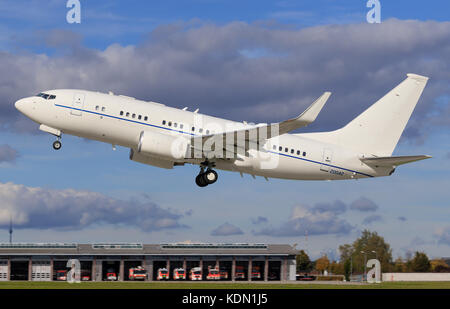 Stoccarda/Germania settembre 29, 2017: usaf boeing C-40 all'aeroporto di Stoccarda. Foto Stock