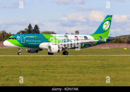 Stoccarda/Germania settembre 29, 2017: Air Lingus a320 all'aeroporto di Stoccarda. Foto Stock