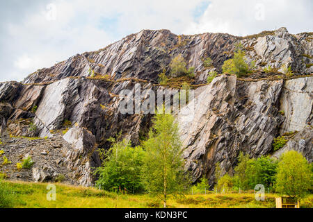 In disuso Laroch est cava di ardesia, Sud Ballachulish, Loch Leven, Glencoe, Argyll and Bute, Scozia Foto Stock