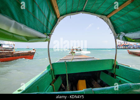 Gita in barca sul fisher navi Foto Stock