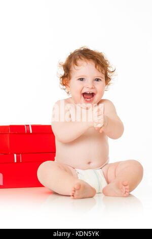 Carino bambino di Santa Foto Stock