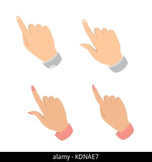 Set di mano. tipo piatto illustrazioni isolate su bianco. Illustrazione Vettoriale