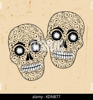 Illustrazione della dia de los Muertos sfondo Illustrazione Vettoriale