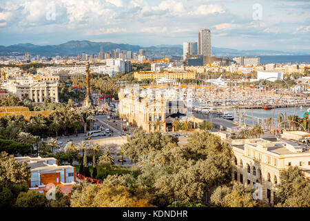 Barcellona vista città Foto Stock