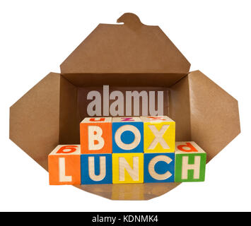 Take-out box pranzo con box pranzo blocchi. isolato. Foto Stock