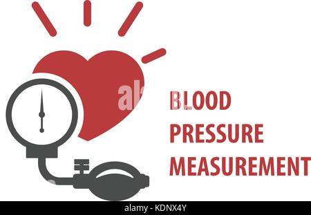 La misurazione della pressione sanguigna icona - sfigmomanometro Illustrazione Vettoriale