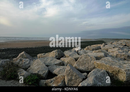 Le difese del mare, walney island, vicino a Barrow-in-furness cumbria Foto Stock