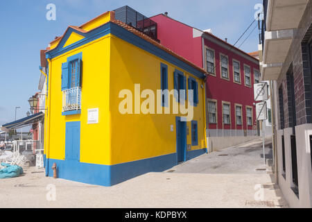 Casa tradizionale facciata in Aveiro, Portogallo Foto Stock