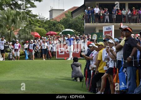 Kuala Lumpur, Malesia. 15 ottobre, 2017. Kang Sung-hoon della Corea del Sud in azione durante il classico di salita 2017 giorno 4 il 15 ottobre 2017 a TPC Kuala Lumpur, Malesia. Credito: Chris Jung/ZUMA filo/Alamy Live News Foto Stock