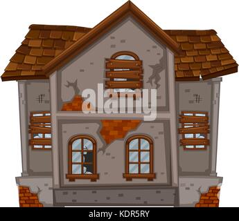 Brickhouse con rovinato illustrazione di windows Illustrazione Vettoriale