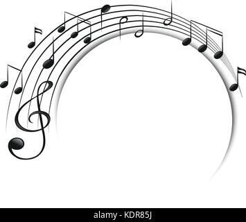 Note musicali su scala immagine Illustrazione Vettoriale