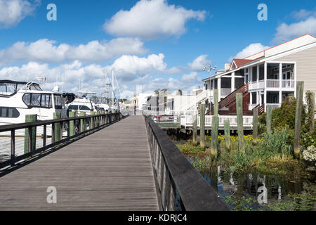 Harborwalk nella storica Georgetown, South Carolina, Stati Uniti d'America Foto Stock