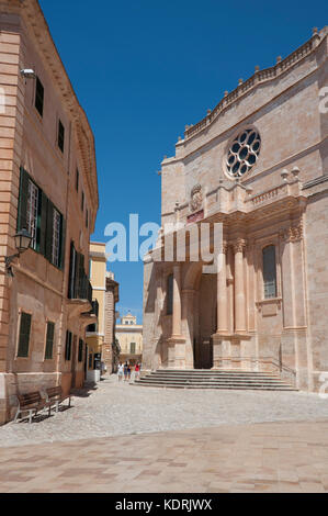 Plaça de la Catedral, Ciutadella di Menorca, Isole Baleari, Spagna Foto Stock