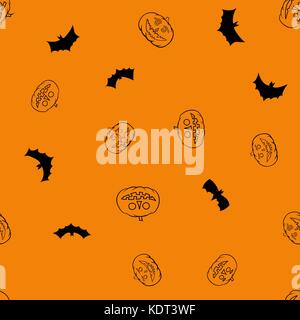 Vettore di halloween pattern senza giunture Illustrazione Vettoriale