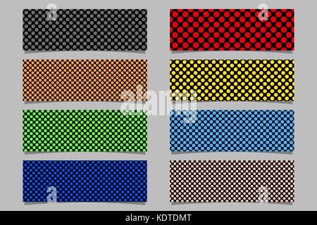 Abstract banner orizzontale sfondo impostato con seamless polka dot pattern Illustrazione Vettoriale