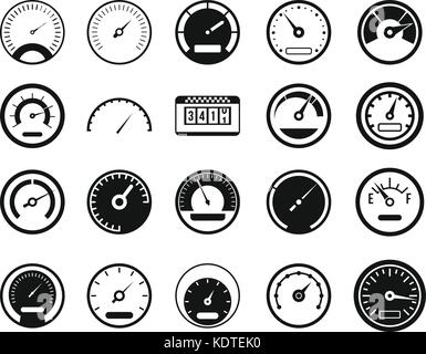 Dashboard icon set, stile semplice Illustrazione Vettoriale