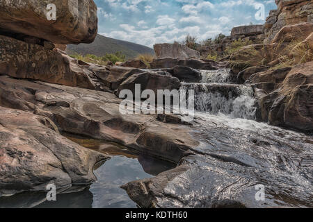 Cascate del leba mountain range. lubango. Foto Stock