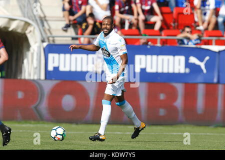 Eibar, Spagna. 15 ottobre 2017. Sidnei (Deportivo) calcio: Partita spagnola "la Liga Santander" tra SD Eibar 0-0 RC Deportivo allo stadio Municipal de Ipurua di Eibar, Spagna. Crediti: Mutsu Kawamori/AFLO/Alamy Live News Foto Stock