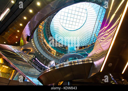 Interessanti elementi architettonici al Fulton Street Subway Station, la parte inferiore di Manhattan, New York New York, Stati Uniti d'America Foto Stock