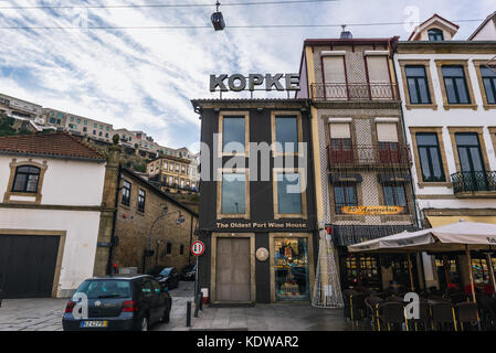 Kopke Wine House sul viale Diogo Leite a Vila Nova de Gaia città del Portogallo Foto Stock