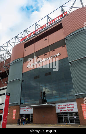 Il sir Alex Ferguson Stand a Old Trafford. Casa del Manchester United Football Club Foto Stock