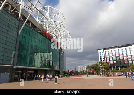 Old Trafford Football Stadium. Casa del Manchester United Football Club Foto Stock