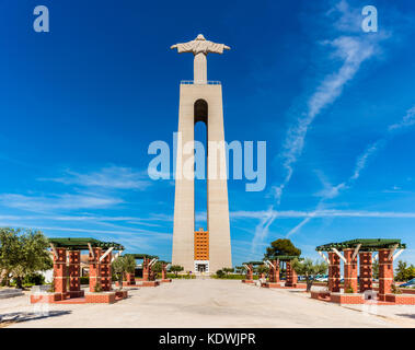 Cristo re statua in Lisbona portogallo Foto Stock