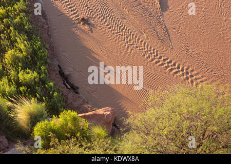 River a la Quebrada de la Conches, Valles Calchaquies, Provincia di Salta, Argentina Foto Stock