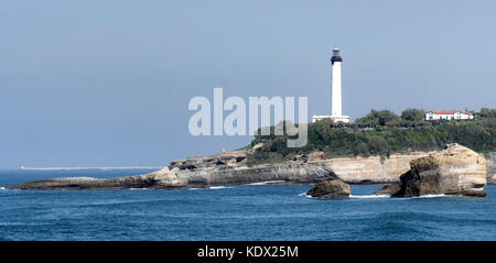 Una bellissima vista del faro di biarritz, Francia Foto Stock