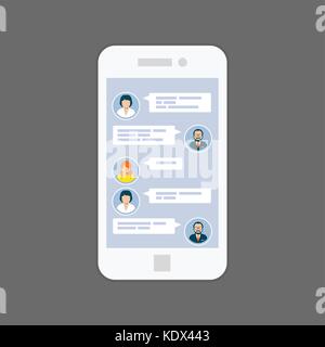Interfaccia di messaggistica - sms chat servizio sullo schermo Illustrazione Vettoriale