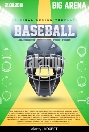 Modello di poster di baseball Illustrazione Vettoriale