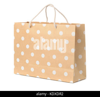 Carta shopping bag isolato su bianco Foto Stock