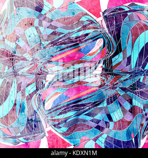 Abstract graphic arts sfondo colorato con l'elemento ondulato Foto Stock