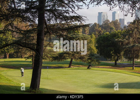 Rancho Park Campo da golf, campi da golf e il paesaggio sono un grande utilizzatore di acqua. Los Angeles, California, Stati Uniti d'America Foto Stock