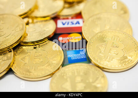 Bitcoin vs le banche Foto Stock
