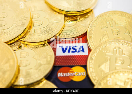 Bitcoin vs le banche Foto Stock