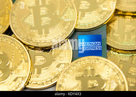 Bitcoin vs le banche Foto Stock