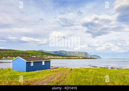 Città di rocky Harbour sulla costa occidentale di Terranova, del Canada. Foto Stock