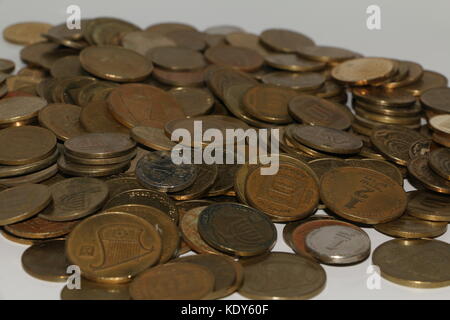 Nuovo Israeli Shekel monete Foto Stock