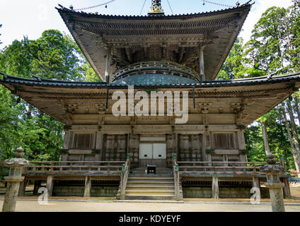 Saito West Tower Pagoda a Danjo Garan nel Tempio Kongobuji, Koya-san, prefettura di Wakayama, Giappone Foto Stock