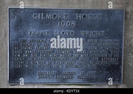 Gilmore house conosciuto anche come il velivolo house progettata da Frank Lloyd Wright, Madison, Wisconsin. Foto Stock